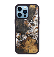 iPhone 14 Pro Max Wood+Resin Phone Case - Jonas (Black & White, 722204)