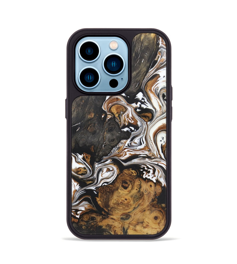 iPhone 14 Pro Wood+Resin Phone Case - Jonas (Black & White, 722204)