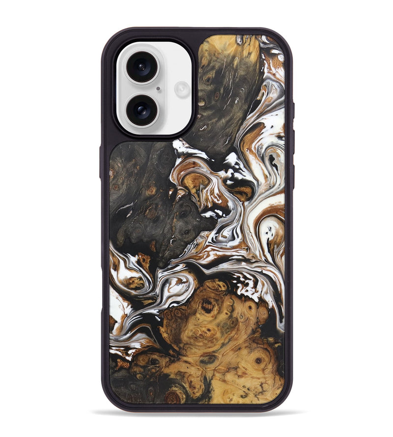 iPhone 16 Plus Wood+Resin Phone Case - Jonas (Black & White, 722204)