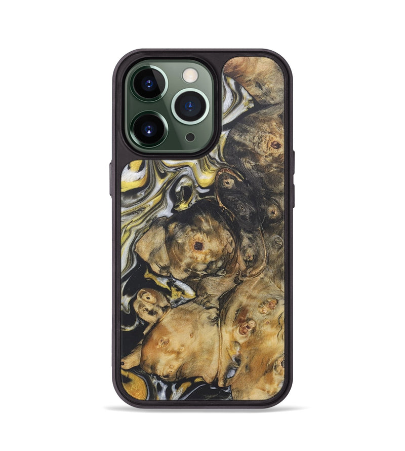 iPhone 13 Pro Wood+Resin Phone Case - Zachary (Black & White, 722206)