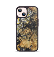 iPhone 14 Wood+Resin Phone Case - Zachary (Black & White, 722206)