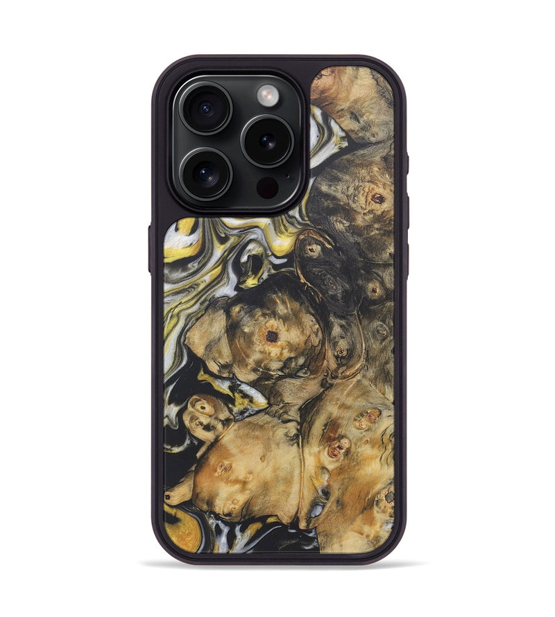 iPhone 15 Pro Wood+Resin Phone Case - Zachary (Black & White, 722206)