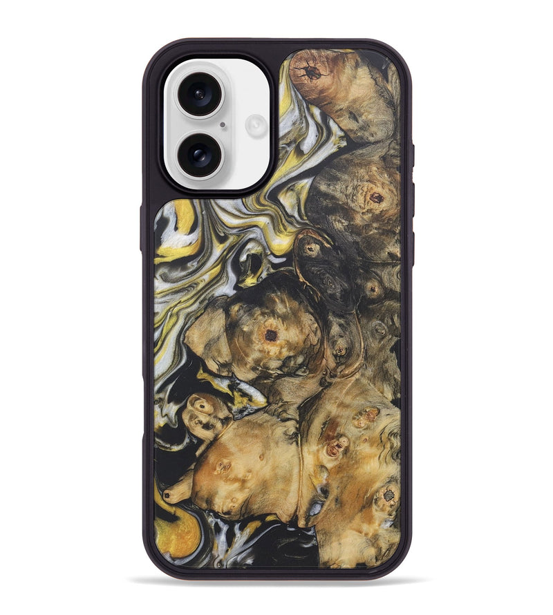 iPhone 16 Plus Wood+Resin Phone Case - Zachary (Black & White, 722206)