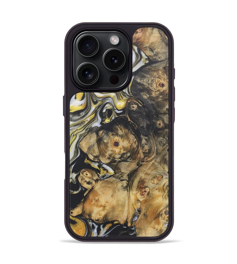 iPhone 16 Pro Wood+Resin Phone Case - Zachary (Black & White, 722206)