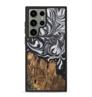 Galaxy S23 Ultra Wood+Resin Phone Case - Allyson (Black & White, 722207)