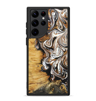 Galaxy S22 Ultra Wood+Resin Phone Case - Linda (Black & White, 722208)