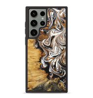 Galaxy S23 Ultra Wood+Resin Phone Case - Linda (Black & White, 722208)