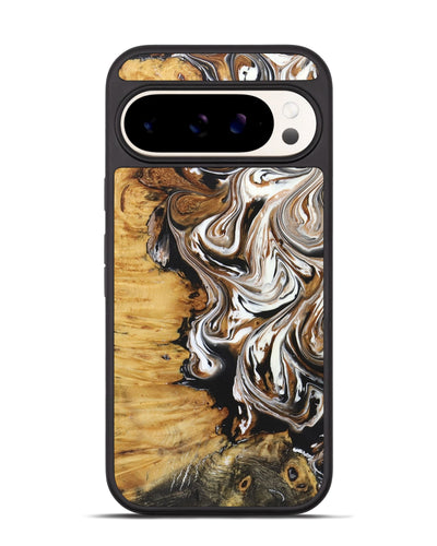 Pixel 9 Pro Wood+Resin Phone Case - Linda (Black & White, 722208)