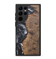 Galaxy S22 Ultra Wood+Resin Phone Case - Phyllis (Black & White, 722209)