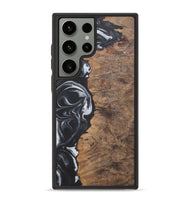 Galaxy S23 Ultra Wood+Resin Phone Case - Phyllis (Black & White, 722209)