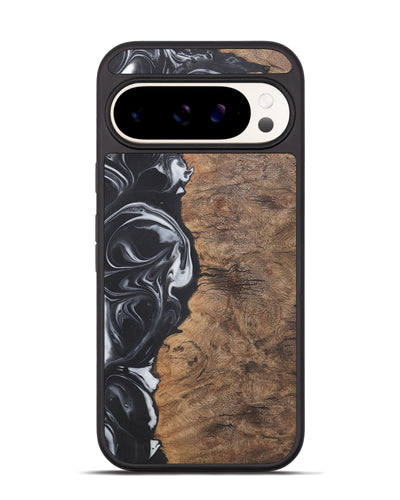 Pixel 9 Pro Wood+Resin Phone Case - Phyllis (Black & White, 722209)