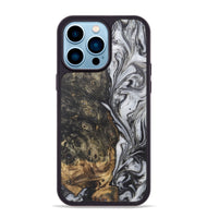 iPhone 14 Pro Max Wood+Resin Phone Case - Yasmin (Black & White, 722210)