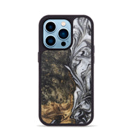 iPhone 14 Pro Wood+Resin Phone Case - Yasmin (Black & White, 722210)