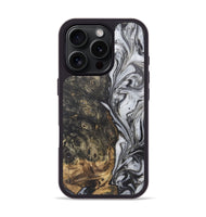 iPhone 16 Pro Wood+Resin Phone Case - Yasmin (Black & White, 722210)