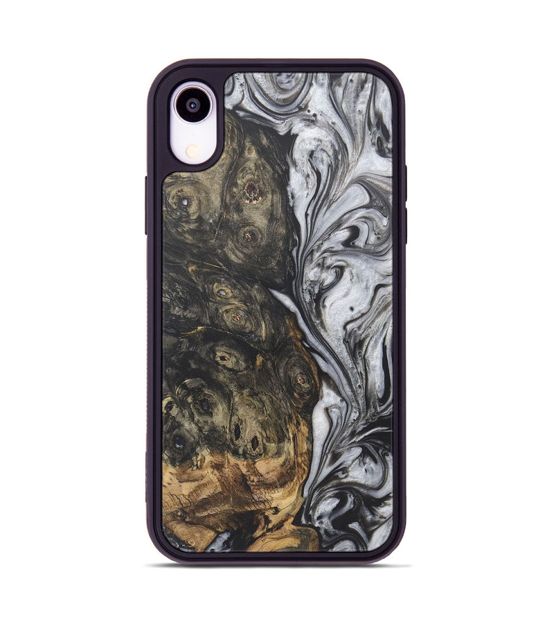 iPhone Xr Wood+Resin Phone Case - Yasmin (Black & White, 722210)