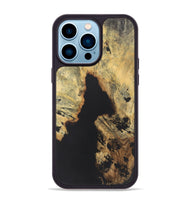 iPhone 14 Pro Max Wood+Resin Phone Case - Omar (Pure Black, 722211)