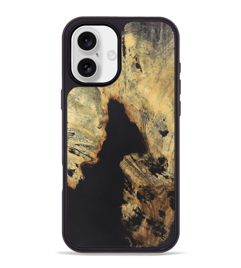 iPhone 16 Plus Wood+Resin Phone Case - Omar (Pure Black, 722211)