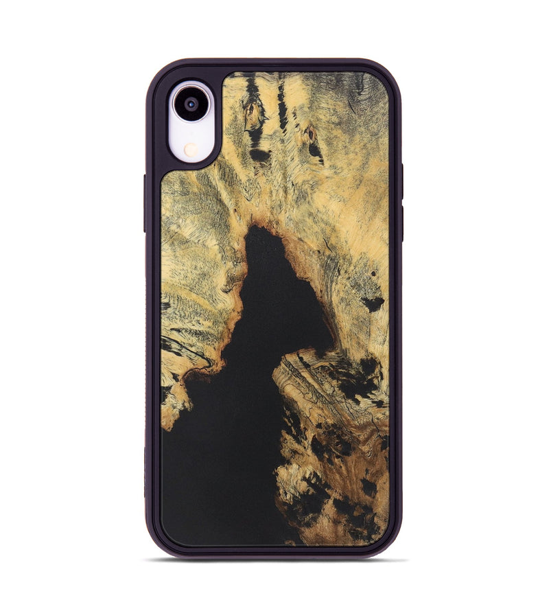 iPhone Xr Wood+Resin Phone Case - Omar (Pure Black, 722211)