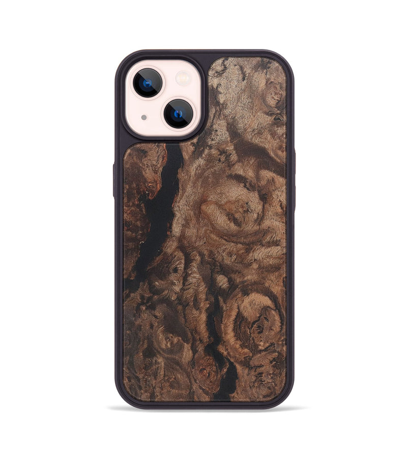 iPhone 14 Wood+Resin Phone Case - Cheryl (Wood Burl, 722214)