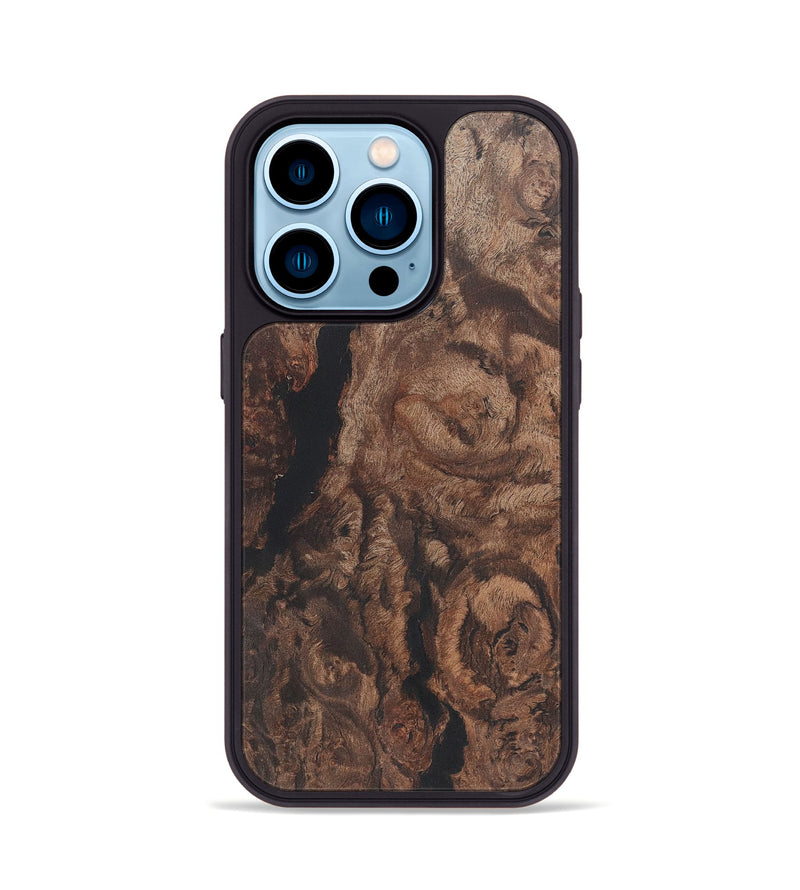 iPhone 14 Pro Wood+Resin Phone Case - Cheryl (Wood Burl, 722214)