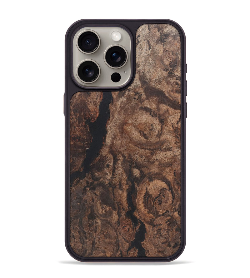 iPhone 15 Pro Max Wood+Resin Phone Case - Cheryl (Wood Burl, 722214)