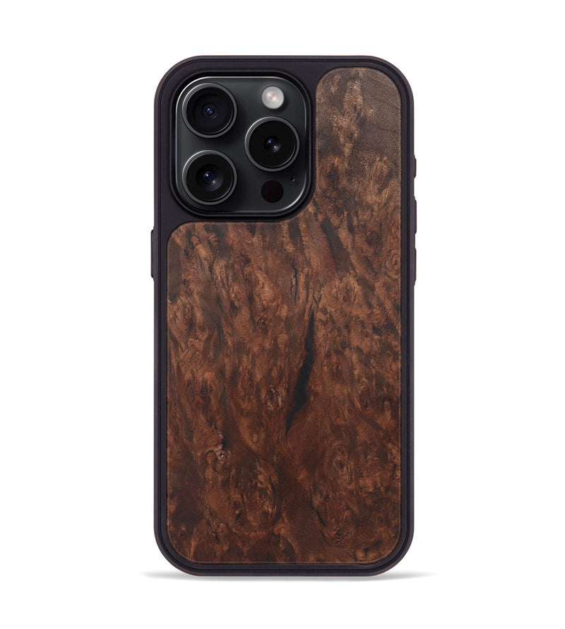 iPhone 15 Pro Wood+Resin Phone Case - Danica (Wood Burl, 722221)