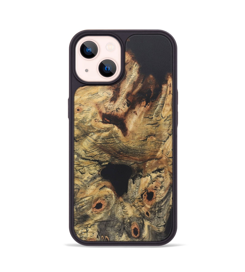 iPhone 14 Wood+Resin Phone Case - Sienna (Wood Burl, 722222)