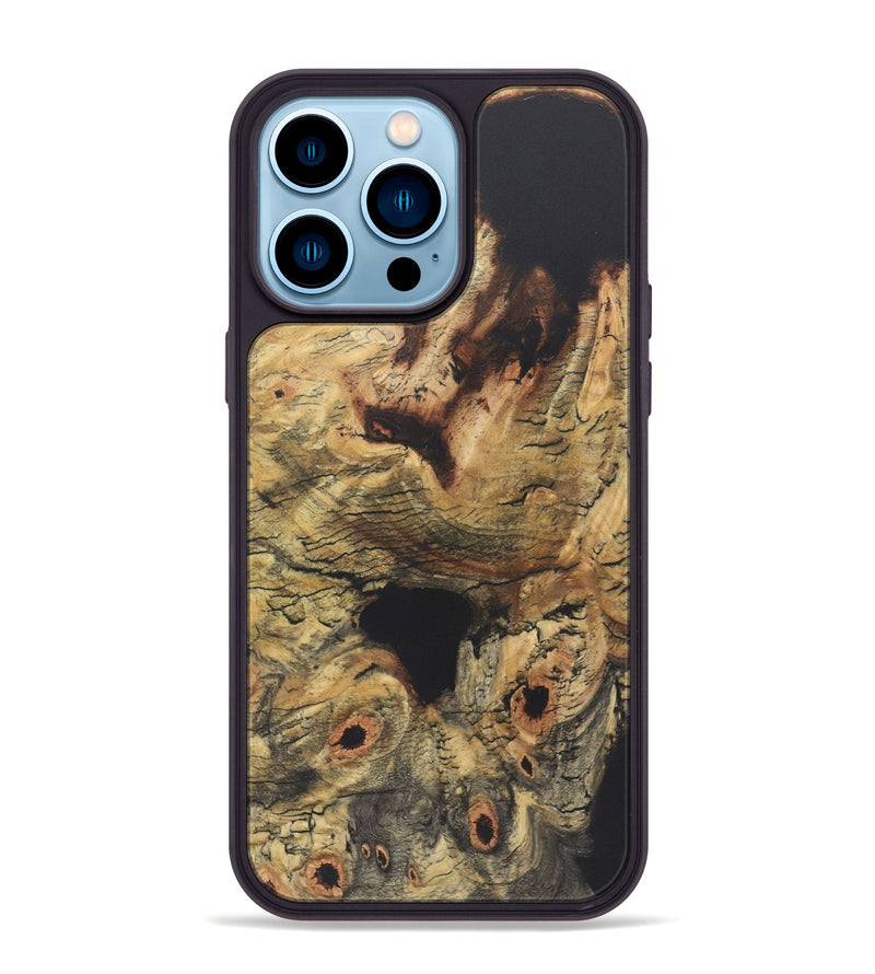 iPhone 14 Pro Max Wood+Resin Phone Case - Sienna (Wood Burl, 722222)