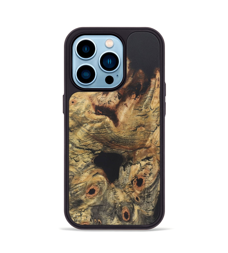 iPhone 14 Pro Wood+Resin Phone Case - Sienna (Wood Burl, 722222)