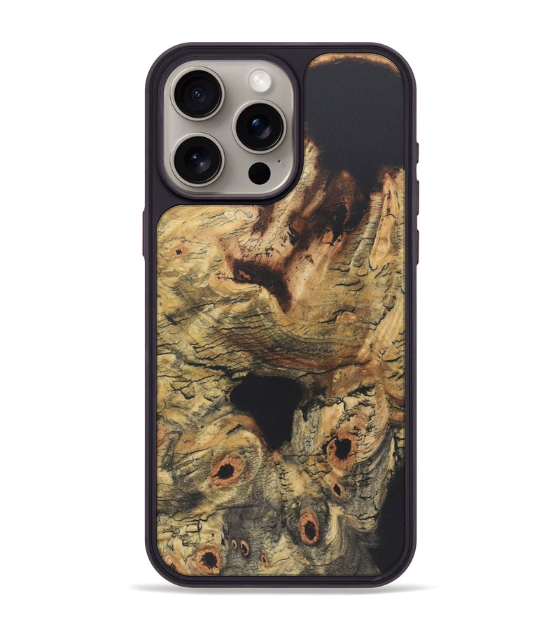 iPhone 15 Pro Max Wood+Resin Phone Case - Sienna (Wood Burl, 722222)