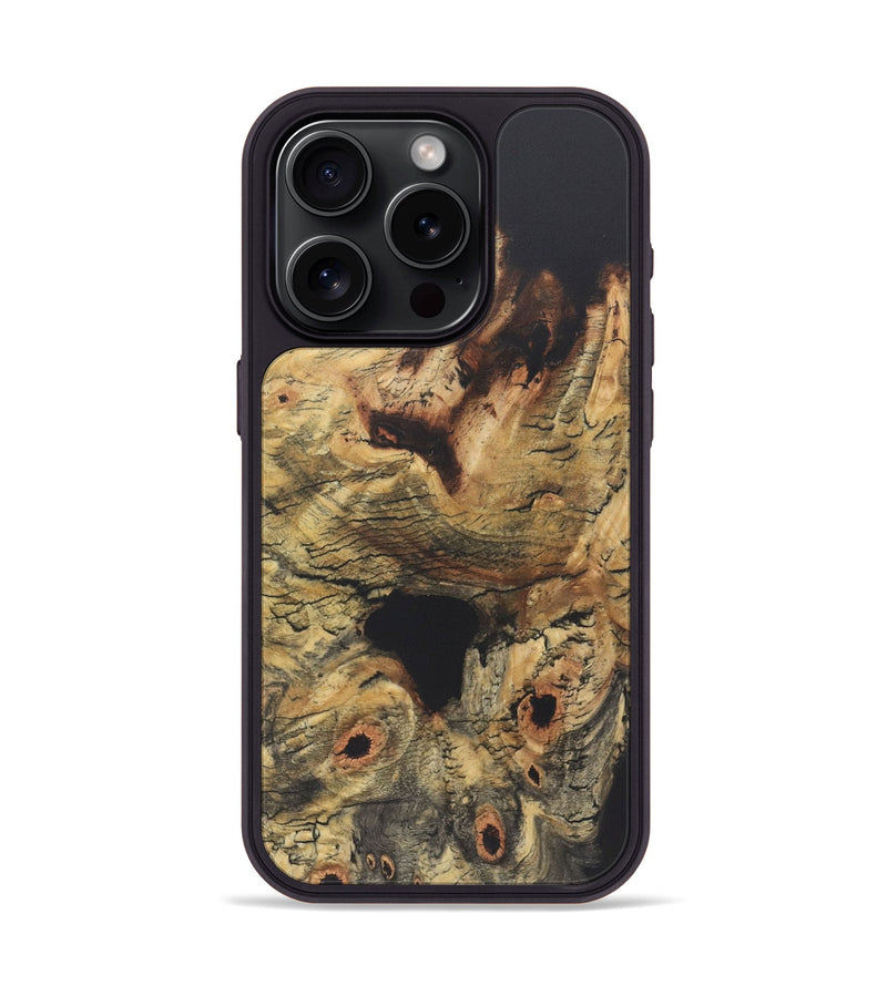 iPhone 15 Pro Wood+Resin Phone Case - Sienna (Wood Burl, 722222)