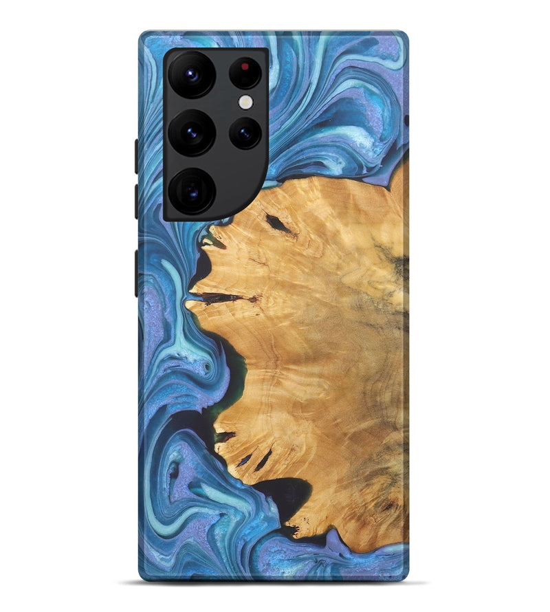 Galaxy S22 Ultra Wood+Resin Live Edge Phone Case - Brittani (Blue, 722238)