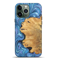 iPhone 13 Pro Max Wood+Resin Live Edge Phone Case - Brittani (Blue, 722238)