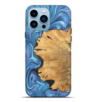 iPhone 14 Pro Max Wood+Resin Live Edge Phone Case - Brittani (Blue, 722238)