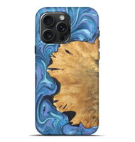 iPhone 16 Pro Max Wood+Resin Live Edge Phone Case - Brittani (Blue, 722238)