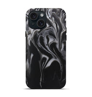 iPhone 15 ResinArt Live Edge Phone Case - Fern (Black & White, 722243)