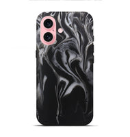 iPhone 16 ResinArt Live Edge Phone Case - Fern (Black & White, 722243)