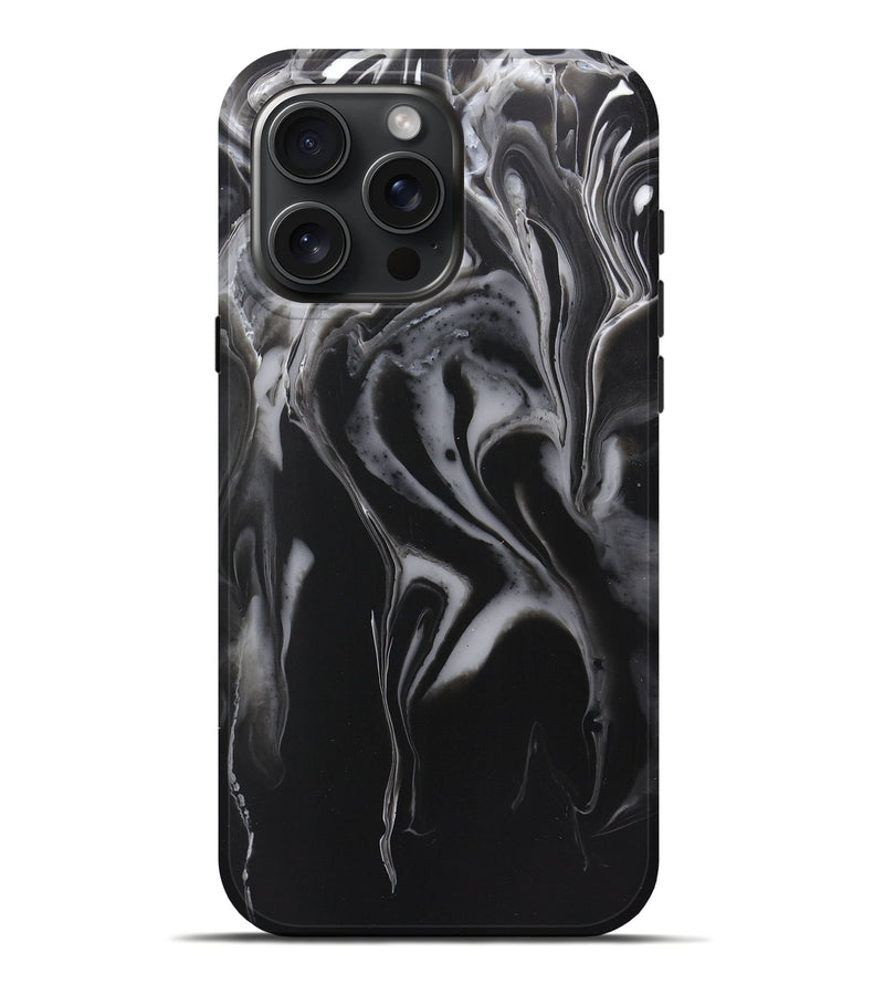 iPhone 16 Pro Max ResinArt Live Edge Phone Case - Fern (Black & White, 722243)