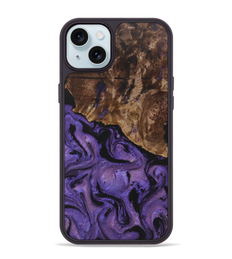 iPhone 15 Plus Wood+Resin Phone Case - Morgan (Purple, 722267)