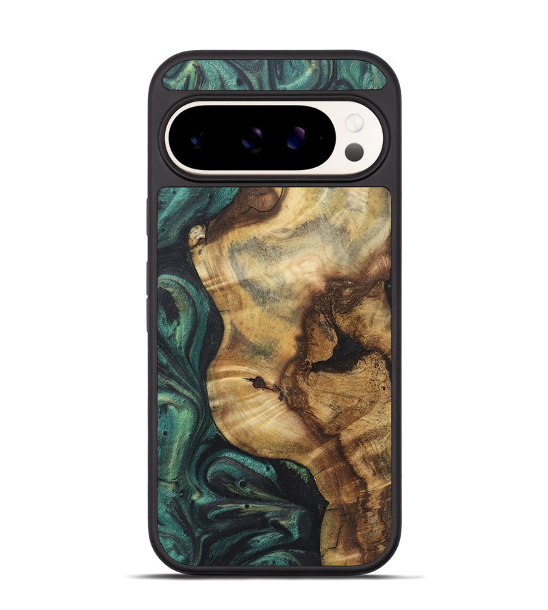 Pixel 9 Wood+Resin Phone Case - Zachariah (Green, 722269)