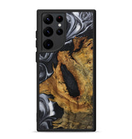 Galaxy S22 Ultra Wood+Resin Phone Case - Melissa (Black & White, 722304)