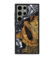 Galaxy S23 Ultra Wood+Resin Phone Case - Melissa (Black & White, 722304)