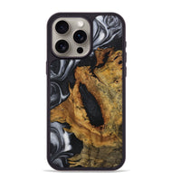 iPhone 15 Pro Max Wood+Resin Phone Case - Melissa (Black & White, 722304)