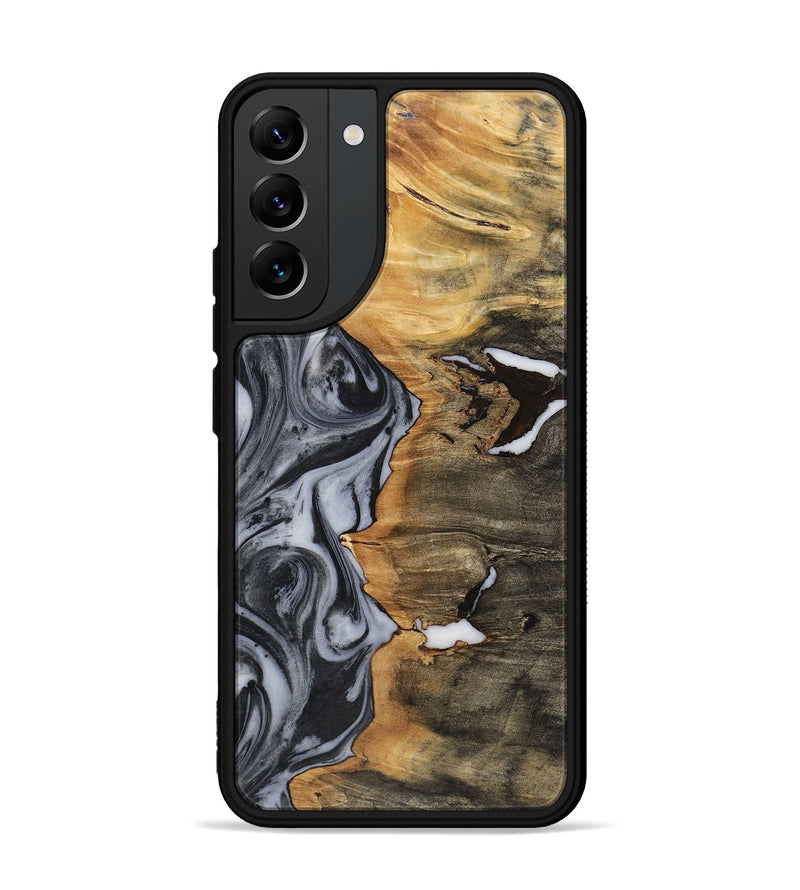 Galaxy S22 Plus Wood+Resin Phone Case - Judith (Black & White, 722305)