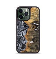 iPhone 13 Pro Wood+Resin Phone Case - Judith (Black & White, 722305)