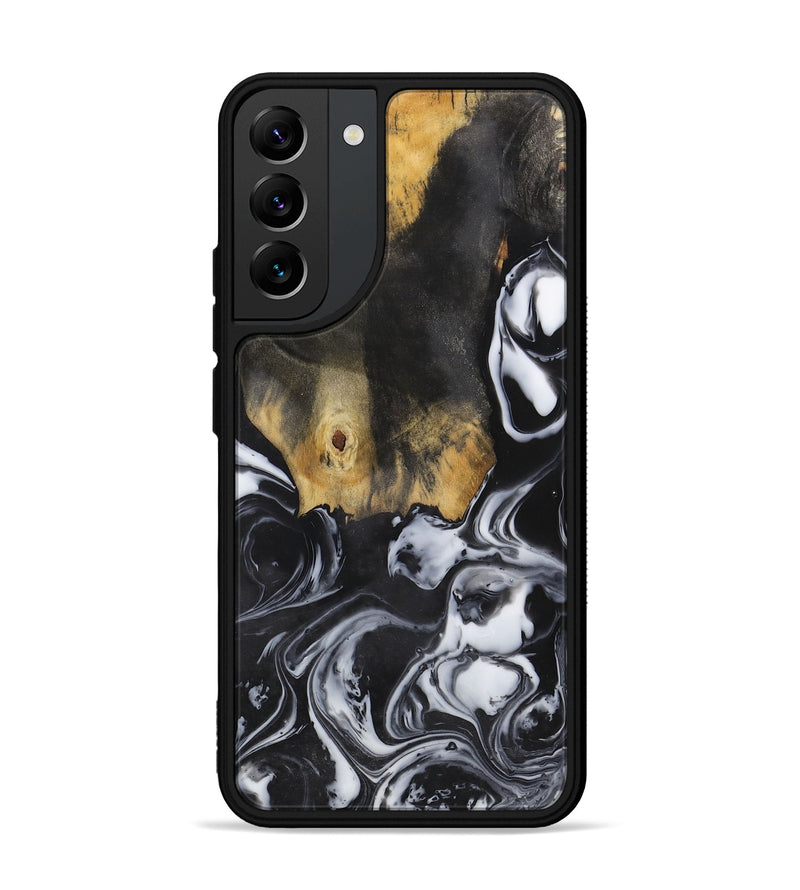 Galaxy S22 Plus Wood+Resin Phone Case - Ashlyn (Black & White, 722306)