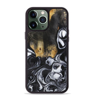 iPhone 13 Pro Max Wood+Resin Phone Case - Ashlyn (Black & White, 722306)