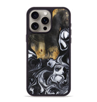 iPhone 15 Pro Max Wood+Resin Phone Case - Ashlyn (Black & White, 722306)