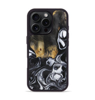 iPhone 16 Pro Wood+Resin Phone Case - Ashlyn (Black & White, 722306)