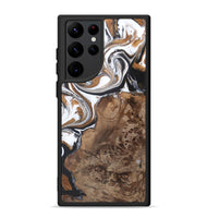 Galaxy S22 Ultra Wood+Resin Phone Case - Gwen (Black & White, 722308)